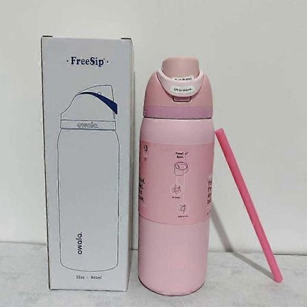 24/32oz Owala Rose Pink Quartz FreeSip Ruostumattomasta teräksestä valmistettu juomapullo tyhjiökuppi uusi B