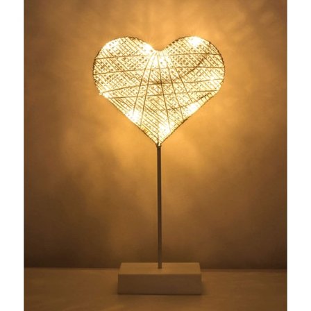Bordlampe, batteridrevet hjerteformet Ramadan-lys skrivebordslampe