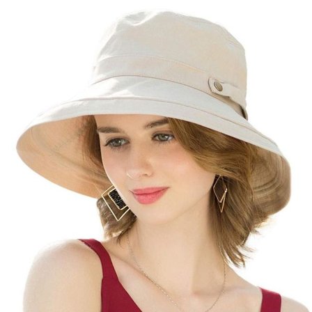 Bomulds solhatte med bred skygge til damer, sommerhat til stranden, bucket hat til rejser