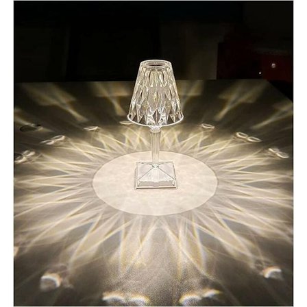 Ögonvänlig skrivbordslampa bordslampa uppladdningsbar sängbordslampa touchsensor trådlös bärbar bordslampa för kontor kristall skrivbordslampa trådlös