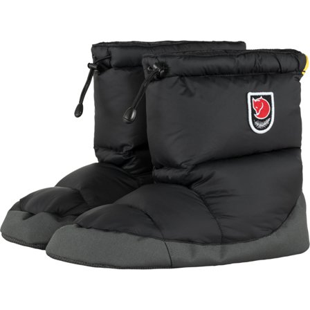 Fjällräven Expedition Down Booties in Black | Size: Small, Dun/Polyester