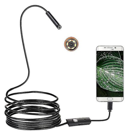 5,5 mm USB-endoskooppikamera 2-in-1 Joustava HD Vedenkestävä Putki Viemäriputken Kamera