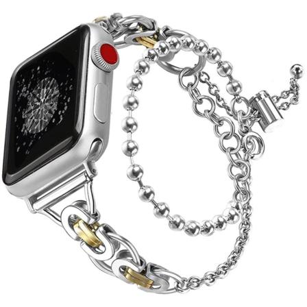 Apple Watch (41mm) muodikas ruostumattomasta teräksestä valmistettu ranneke - Hopea / Kulta Silver grey