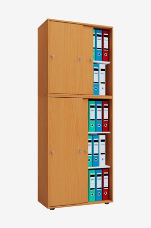 VCM - Kontorskab Lona Xxl med skydedøre - Beige - Hylder & opbevaring - Fra Homeroom