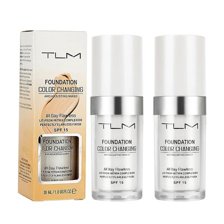 2 stk Tlm Flawless Fargeskiftende Foundation Makeup Hudtone Matching Concealer