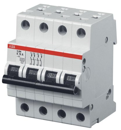 ABB Automatsikring 4P 10kA C 25A S 204M-C25