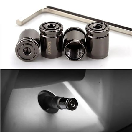 Hjulkapsler Bildæk Ventilspindelhætte Tyverisikringshætter på hjul Automobildæk Nippelhætte Dækdele Tilbehør