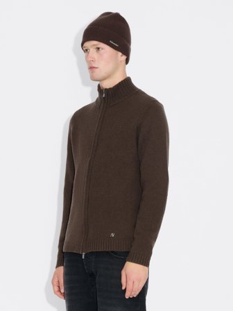 Holzweiler - Zip-Up Wool Cardigan - Dk. Brown - Mens - Extra Small