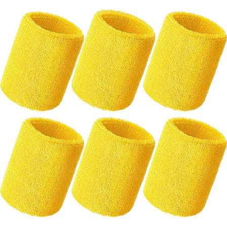 6-delt sett med armbånd, tennisarmbånd, fotball basketball armbånd, løpearmbånd, svettebånd