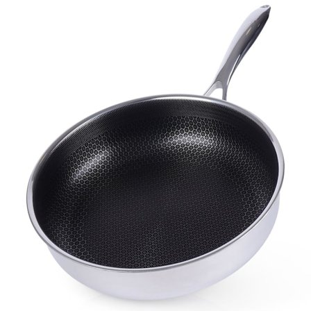 Hybrid stegepande: Non-stick, rustfrit stål, metalredskaber