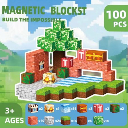 100/200/400 stk. DIY Magnetisk Byggekloss Sett Hjemmelaget Pedagogisk Leketøysett for Barn Kreativt Konstruksjonslekesett