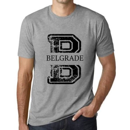 T-shirt - ULTRABASIC - Belgrad - Vintage - 100% Bomull - Korta Ärm - Grå Melange