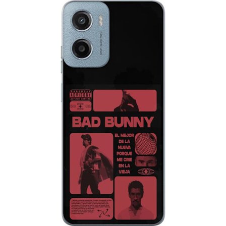 Kompatibelt Mobildeksel til Motorola Moto E15 Bad Bunny NFL-inspirert skjoldlogo med amerikansk fotball og stjerner