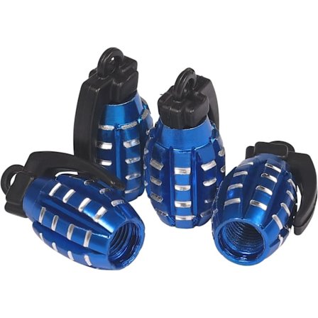 4 stk. aluminiumsventildeksler, kraftig håndgranatstil ventil