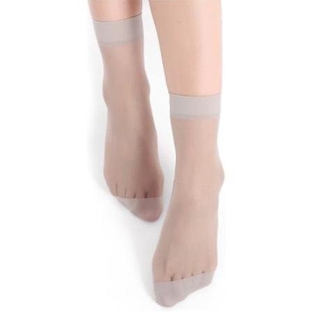 10 par dam nylon ankel korta genomskinliga strumpor (grå)