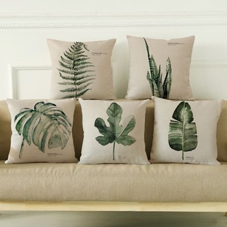 Set med 7 st Dekorativa Mjuka Kuddfodral för Soffa, Sovrum - 45 x