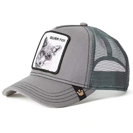 Animal shape embroidery baseball cap silver fox