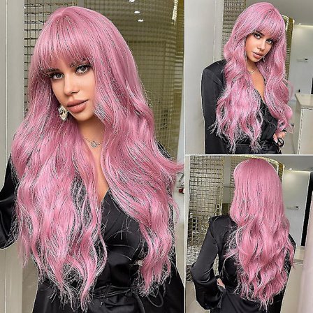 Parykker for kvinner, parykker med bølge syntetiske parykker for kvinner