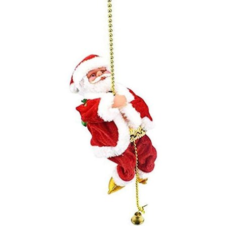 POFET Sähköinen animoitu kiipeävä joulupukki helminauhalla KLB