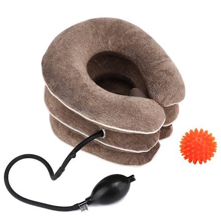 Uppblåsbar Cervikal Krage Andningsbar Nacke Cervikal Kotpelare Sträckningsanordning Traction Support Pläd