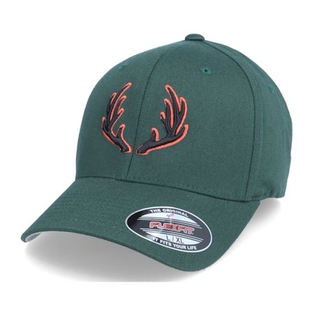 Hunter - Verde flexfit Boné - 3D Antlers Spruce - Flexfit @ Hatstore