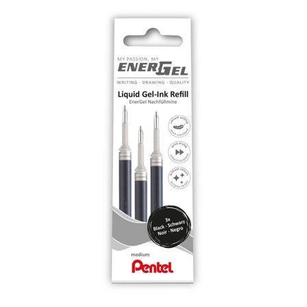 PENTEL Refill EnerGel LR7 0,7 svart 3/fp - Lyreco - Kontorsmaterial - Pennor - Pennpatroner
