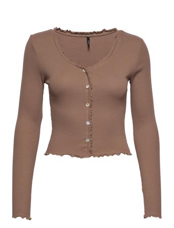 Onllaila L/S Button Top Jrs Brown ONLY