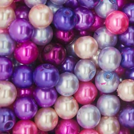 500 St Vaxade Glaspärlor 8mm Lila/rosa Mix