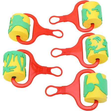 5 st Mönstrade Målarrullar, Återanvändbara Svamp Handgjorda Skum Målarrullar