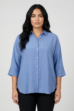 CISO - 3/4 Ærmet Skjorte - Lyseblå - Knaplukning