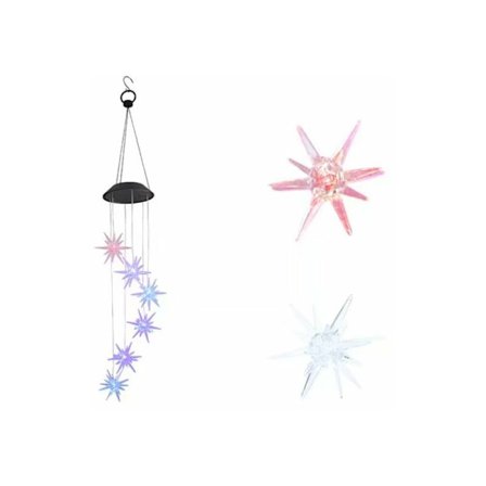 Solar Wind Chime Ljus Vind Blinker Hummingbird Present Solar LED-ljus Färgskiftande trädgårdslampa, (färgglada sjöborrar)