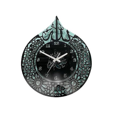 Akryl Väggklocka Dekor Spegel Pendel Islamisk Konst Kalligrafi Quartz Väggdekor Klocka Säng