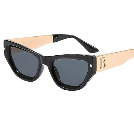 Nya Casual Solglasögon Solskydd Retro Cat Eye Små Ram Glasögon Kvinnliga Europeiska Och Amerikanska Trend Metall Dekorativa Solglasögon