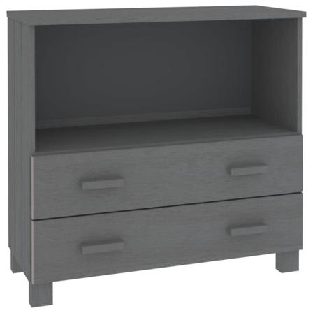 Vidaxl Skänk Mörkgrå 85x35x80 Cm Massiv Furu Grå