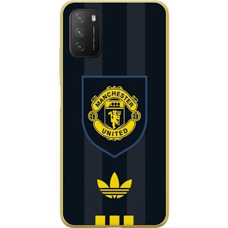 Kompatibelt Mobildeksel til Xiaomi Xiaomi Poco M3 Manchester United Adidas logo skjold fotballklubb plakat Premier League retro gul svart design kuns