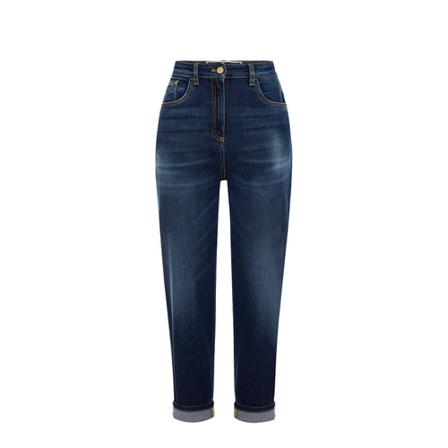 Elisabetta Franchi, Cropped Jeans Blauw, Dames, Maat:W28