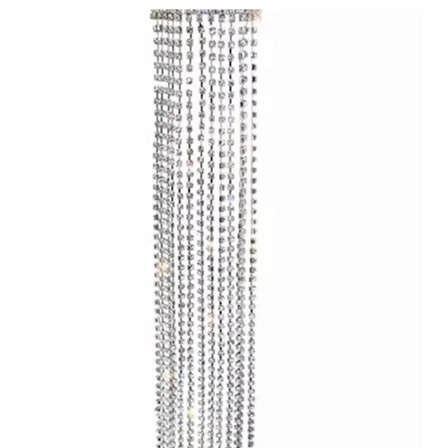 Glänsande Kristall Tofsar Hårklämma Full med Strass Lång Kedja Hästsvans Hårspänne