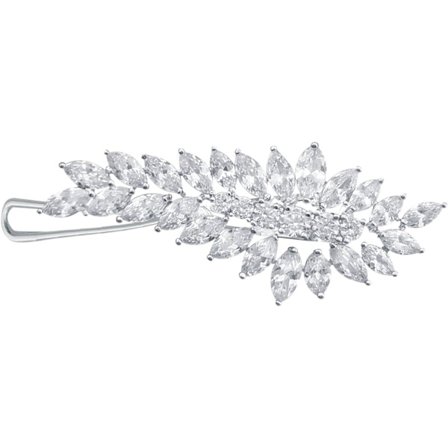 Luksuriøs hårklype med cubic zirconia-krystall for bruder, hårnål, hårspenne, hårtilbehør, smykker for kvinner og bryllup