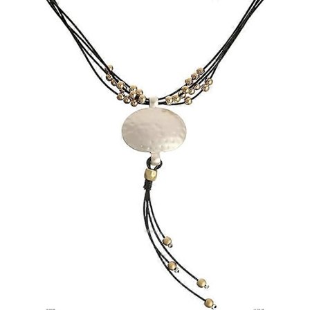 Lang, tyk choker halskæde til kvinder, mode smykker, sølvlegering, perler, vedhæng, læderkæde chokers SØLV2stk