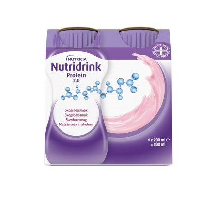 Nutridrink 2 kcal næringsdrikk skogsbær 4x200 ml