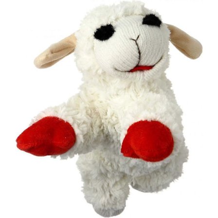Plysjhundelegetøj, Lambchop, 25 cm, Hvid/Tan, Lille