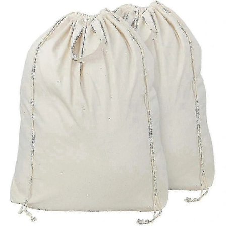 100% Natural Cotton Linen Laundry Bag with Handles and Drawstring, Machine Washable, Compatible with Laundry Basket or Hamper