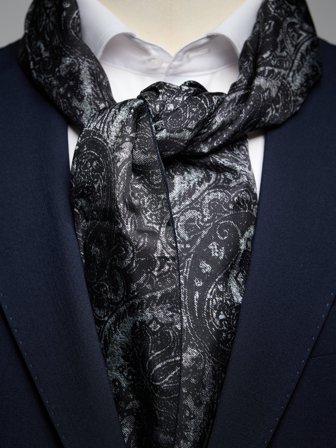 John Henric Men's Black Wool & Silk Scarf Size Onesize