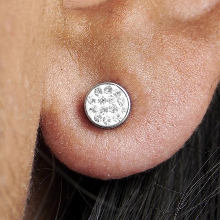 Pendiente magnético con circonita de 6 mm para hombres - Pendientes magnéticos
