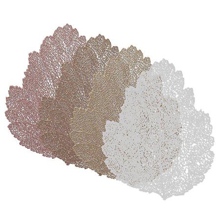 4 stk Kopper Matte Anti-Skli Varmeisolasjon Lønn Blad Bord Matte Rett Matte Servise Matte For Hjem Kjøkken Kontor