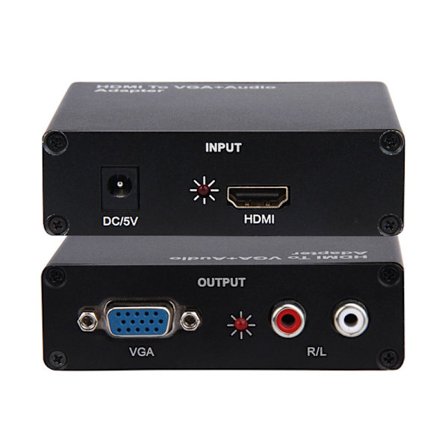 HDMI till VGA, VGA till HDMI-videoomvandlare rundad 1080P