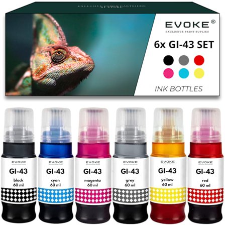 6x Bläckpatron till skrivare Canon Pixma GI43 | Pixma G540 G640