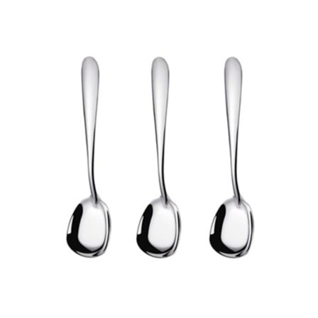 Firkantede rustfri stål skeer, sæt med 3 stk. sølv TRUYUETY