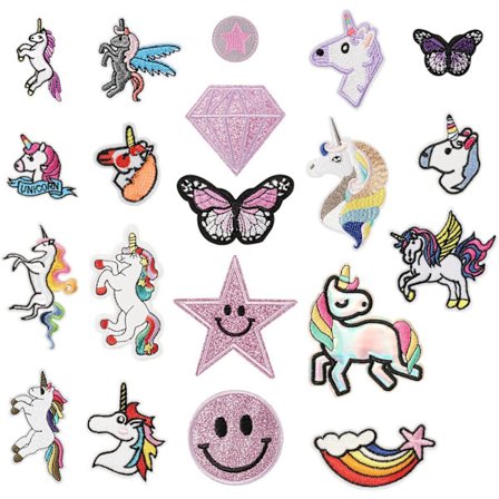 20 stk. strygemærker til børn, broderede strygemærker søde Chi