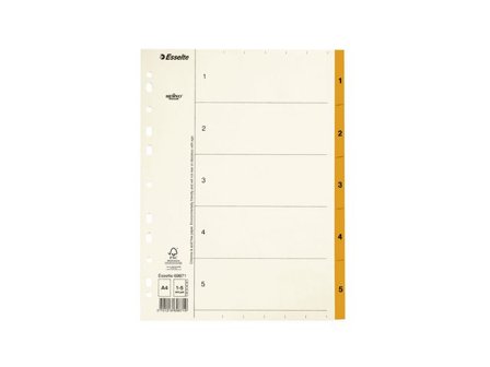Esselte Pappregister Servo A4 1-5 orange - Lyreco - Kontorsmaterial - Pärmar och register - Servoregister